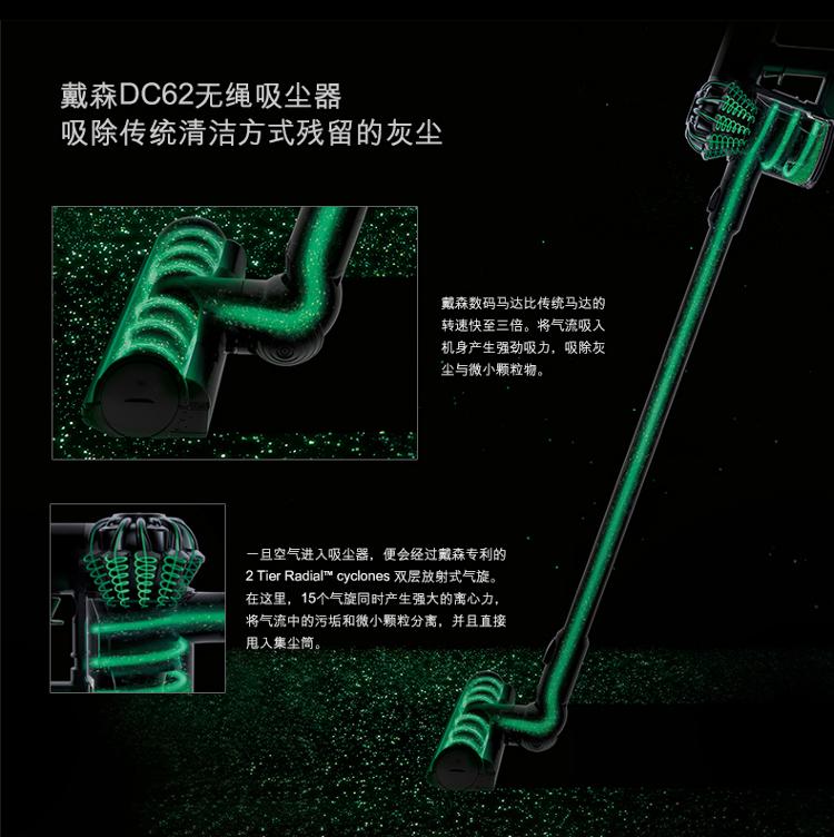 戴森(Dyson) DC62无线无绳手持式家用吸尘器 可除螨