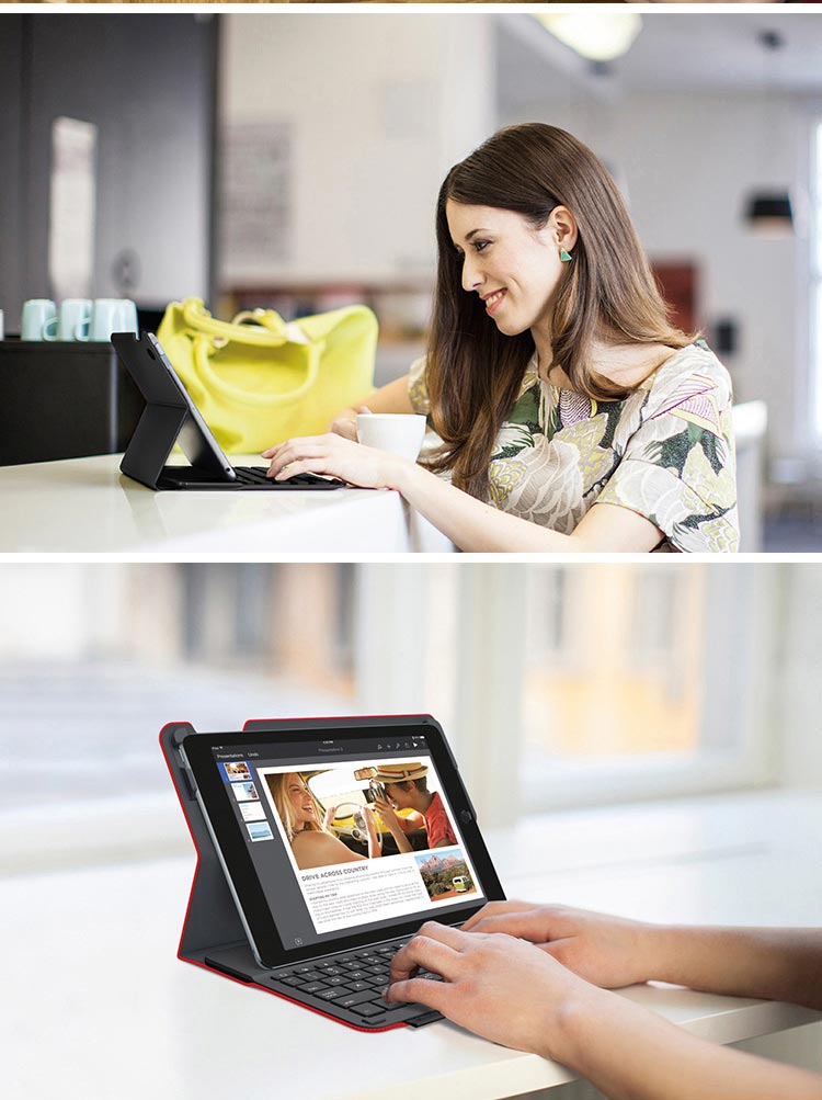 罗技（Logitech）iK1051 带集成键盘的保护套 红色(适用于iPad  air2)