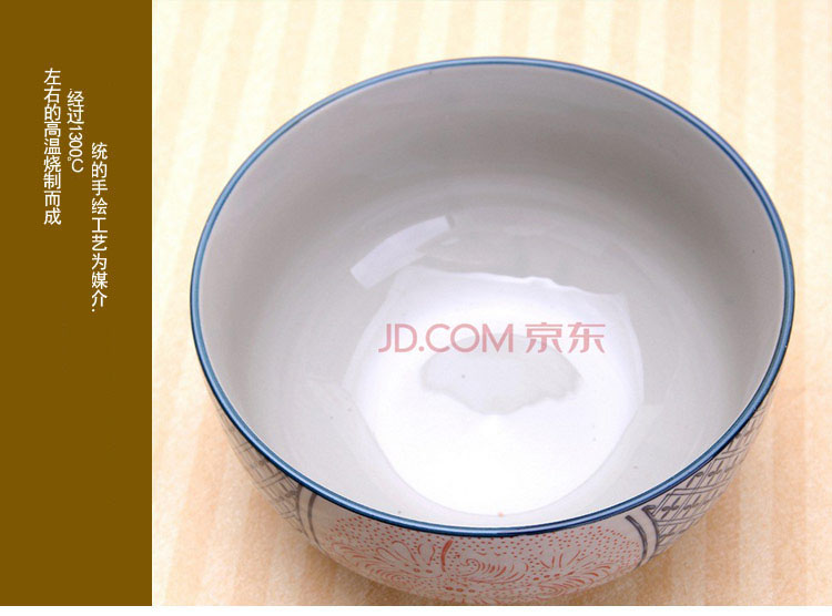 山田烧陶瓷碗套装 釉下彩(7英寸)日式餐具和风汤碗大面碗(2只装) 满天星