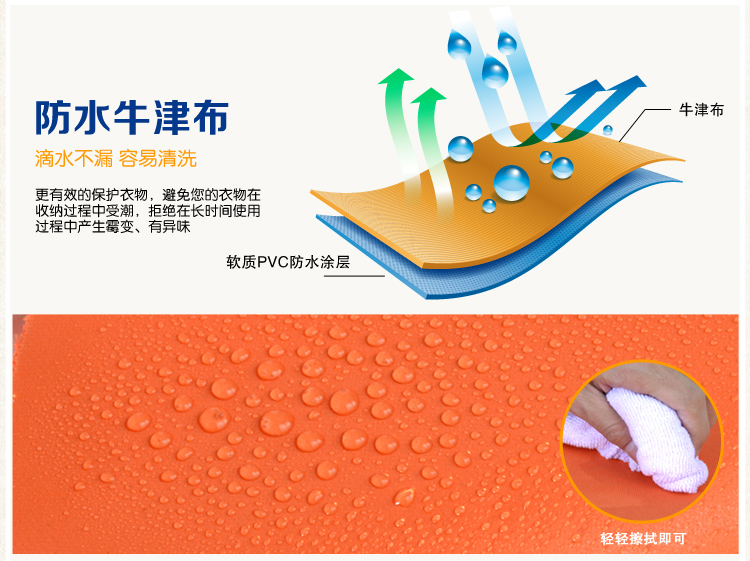 
                                        【京东超市】百草园 牛津布单面可视收纳箱 衣服杂物整理箱储物箱 大号60L 1个装 橘黄色                