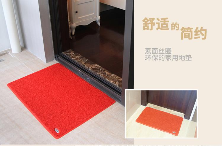 力九和 素面丝圈地垫除尘垫玄关垫 60x90cm红色