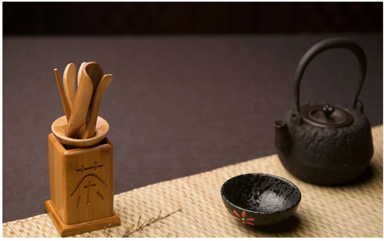 金镶玉 茶具配件 小四方茶道 竹木实木六君子茶针茶铲茶夹