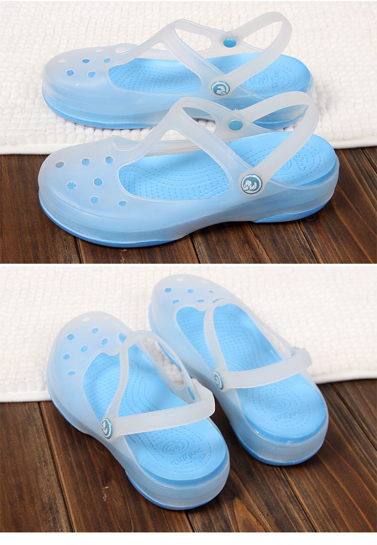 美尚品（meishangpin）居家浴室洞洞鞋花园鞋女鞋果冻鞋 夏季沙滩鞋变色拖鞋凉拖  女款 草绿色39码 001
