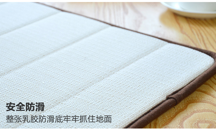 
                                        【京东超市】晟旎尚品 慢回弹 浴室防滑垫 地垫 除尘门垫 40*60 驼色                