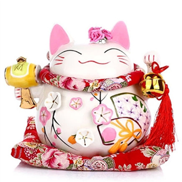 晟旎尚品 陶瓷招财猫摆件 储存罐 财源滚滚招财猫 大号