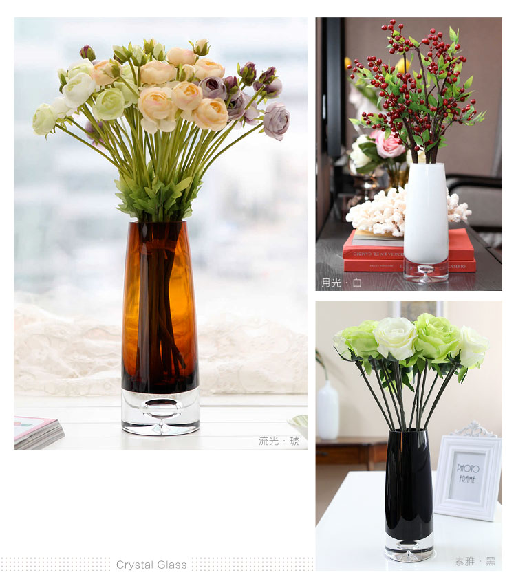 Homix 伊芙琳无铅水晶玻璃花瓶 流光琥
