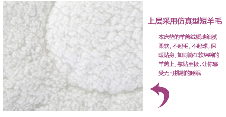 艾维 床品家纺 羊羔绒双人床垫子床褥子垫被榻榻米1.5米