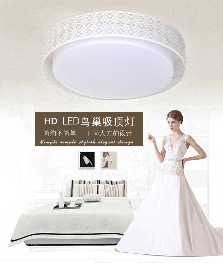 HD LED吸顶灯 卧室客厅灯 24W 白光 鸟巢系列