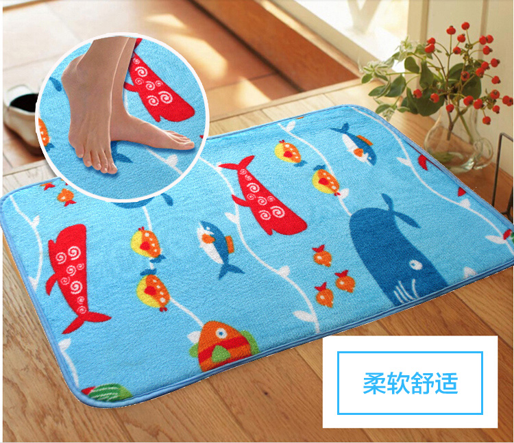 
                                        
                                        青苇 加柔法兰绒儿童地垫 脚垫 门垫 海底世界 40*60cm                