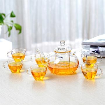 
                                                            奇高茶具套装 玻璃茶壶套装7件套(1茶壶6茶杯)隔热玻璃礼盒装红茶茶具套装 CK-001LD                
