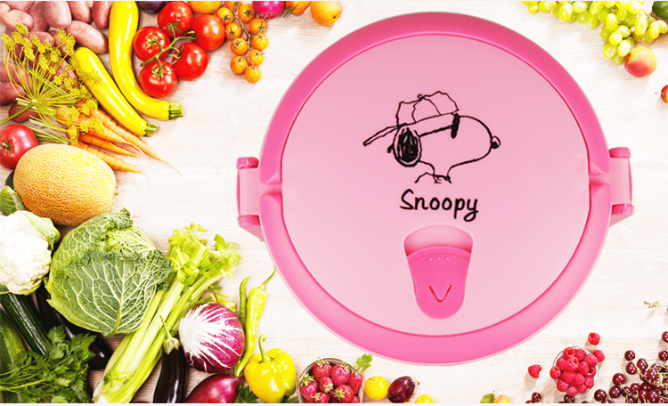史努比（SNOOPY） 圆形双层不锈钢保温饭盒1400ml DF-8006 白色