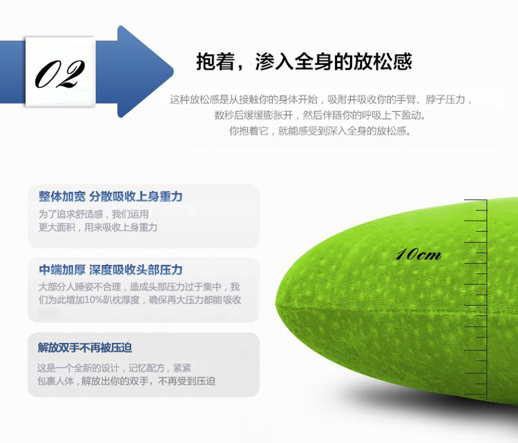 泰普诺 （Tenpon）诺伊曼家纺 抱枕  慢回弹多用抱抱枕头靠垫  草绿色