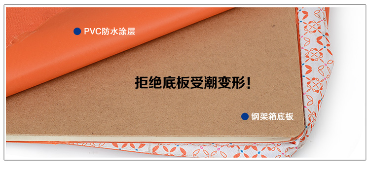 
                                        百草园 牛津布三面可视带隔断收纳箱 衣服杂物整理箱储物箱84L 1个装 桔黄色                