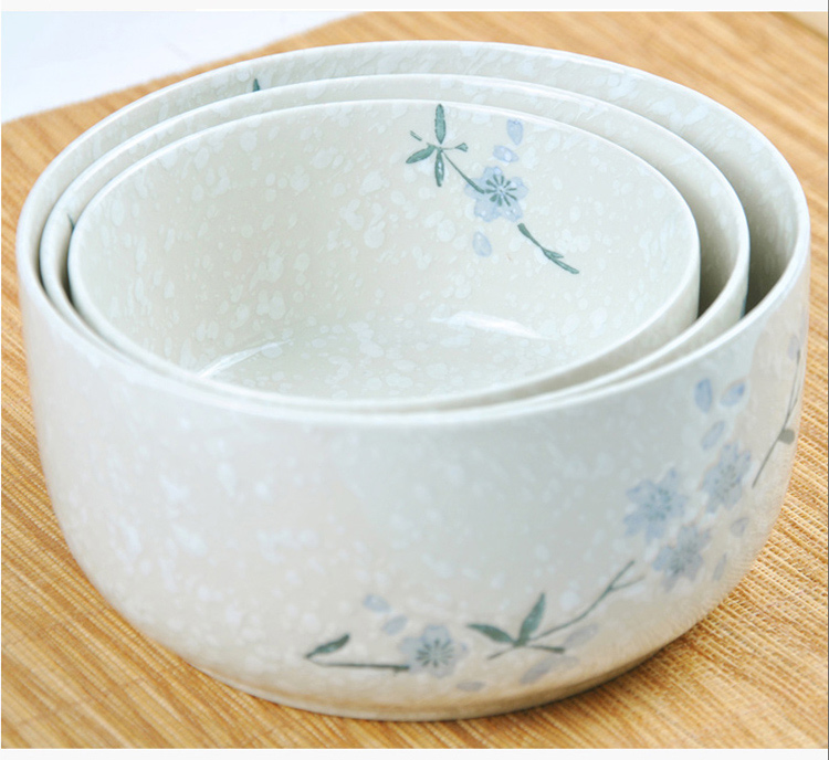 
                                        
                                                            樱之歌 纯手绘雪花釉日式素瓷大容量保鲜碗3件套                