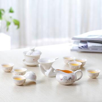 松峰茶具套装功夫茶具 陶瓷茶壶套装14件套陶瓷功夫茶具 茶圣
