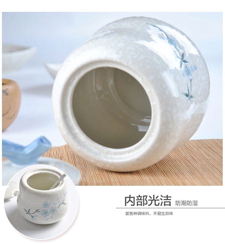 樱之歌 纯手绘雪花釉日式素瓷葫芦密封罐大号