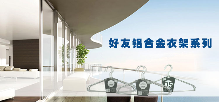 
                                        好友 中号铝合金衣架（5支装） Y4041                