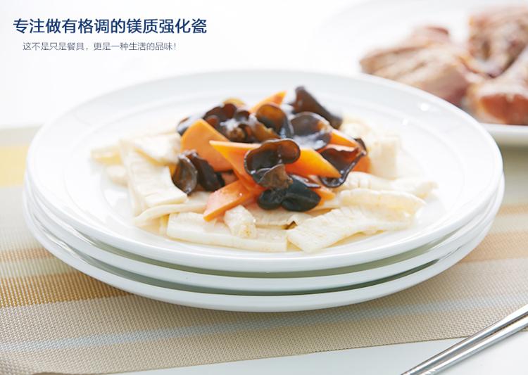 康诺莱镁质强化白瓷10英寸雅菲线浅盘2只装