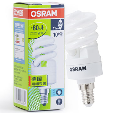 OSRAM欧司朗 迷你螺旋节能灯11W日光色E14三送一促销装