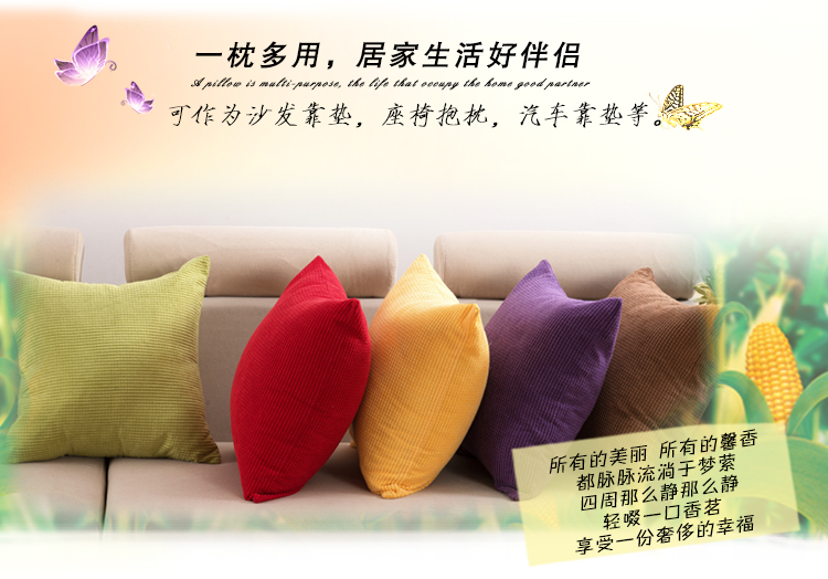 远梦 床品家纺 悠然时尚玉米粒抱枕 咖啡色 30*50cm