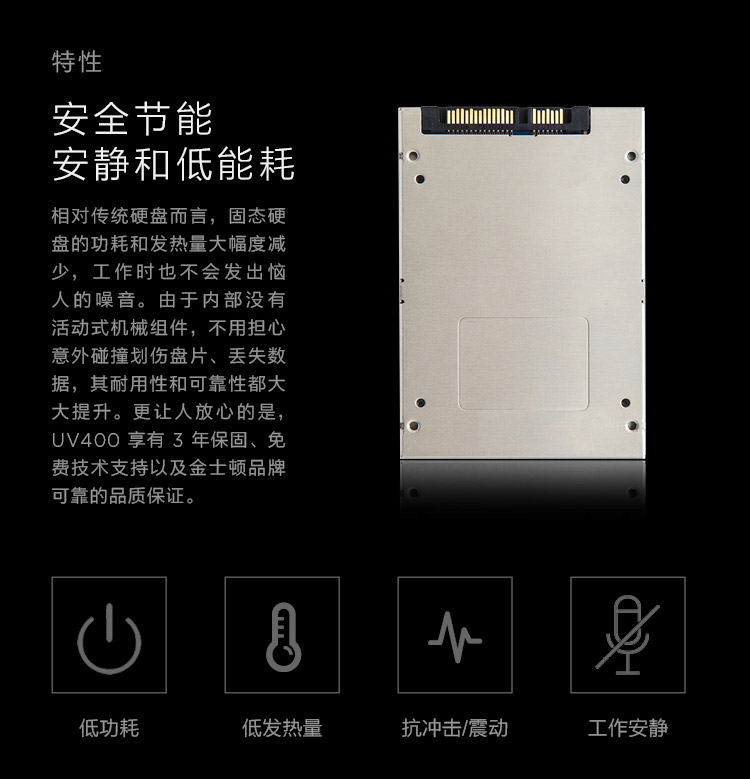 金士顿(Kingston)UV400 SATA3 固态硬盘+DDR3 1600 台式机内存(套装)