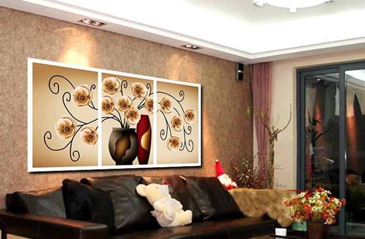 青苇 钻石画 十字钻绣 抽象 简约花卉 C-7003/W-0218 73CM*43CM
