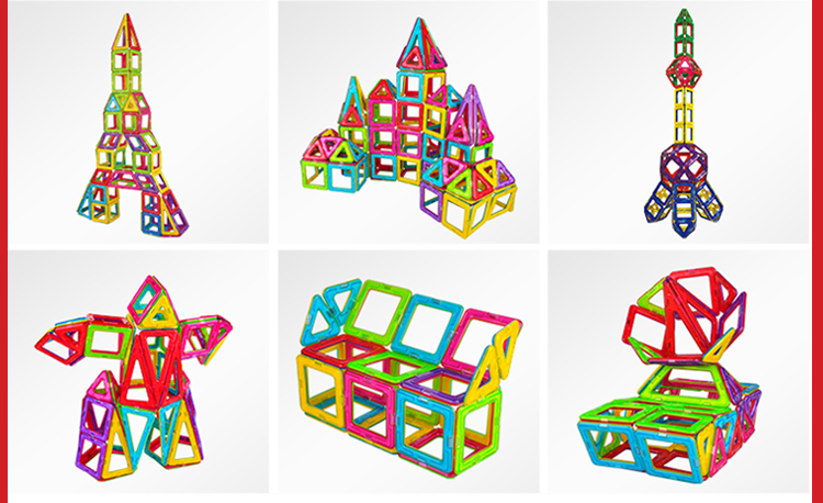 铭塔(ming ta)186件套磁力片积木玩具 百变提拉建构片塑料哒哒搭磁性