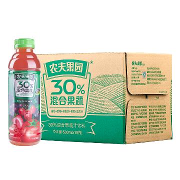 农夫山泉 农夫果园 30%混合果蔬汁(番茄 草莓 山楂 500ml*15瓶 整箱