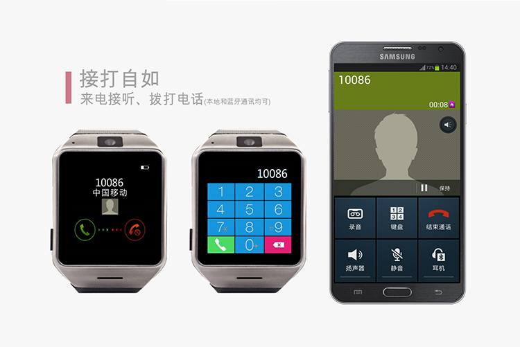塔罗斯(talos)twatch2 通讯智能手表tls08 黑