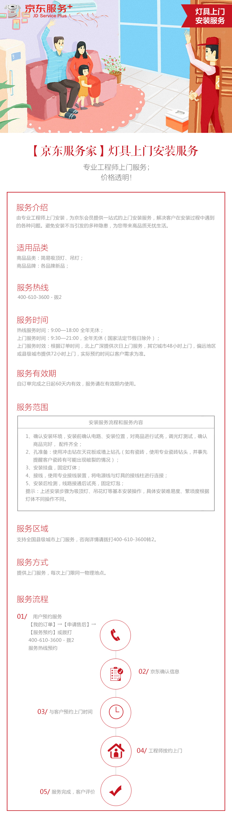 2，組郃吸頂燈上門安裝服務（直逕或長邊長在大於90cm且小於等於100cm之間）