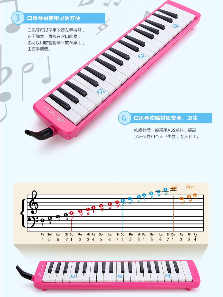 天鹅swan 37键口风琴 1x12一箱(蓝色,粉色,黑色)