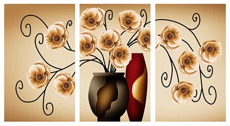 青苇 钻石画 十字钻绣 抽象 简约花卉 C-7003/W-0218 73CM*43CM
