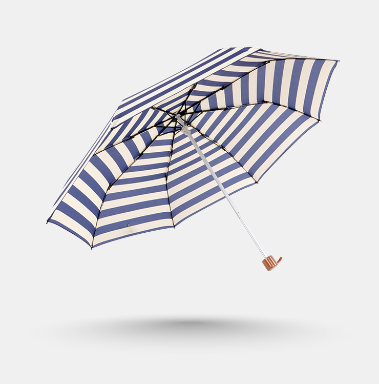 美度 超轻三折海军条纹晴雨伞 创意女士加大防风伞M3301