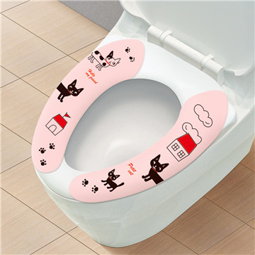 晟旎尚品 黏贴式马桶垫 马桶套 黑猫 粉色