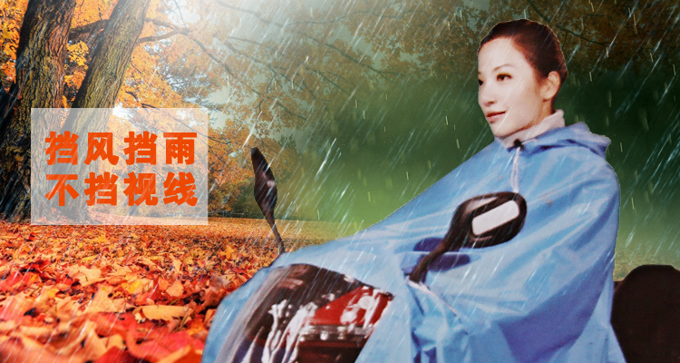 
                                        天堂伞 电动自行车电瓶车成人雨披 湖绿 N121                