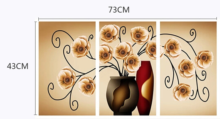 青苇 钻石画 十字钻绣 抽象 简约花卉 C-7003/W-0218 73CM*43CM