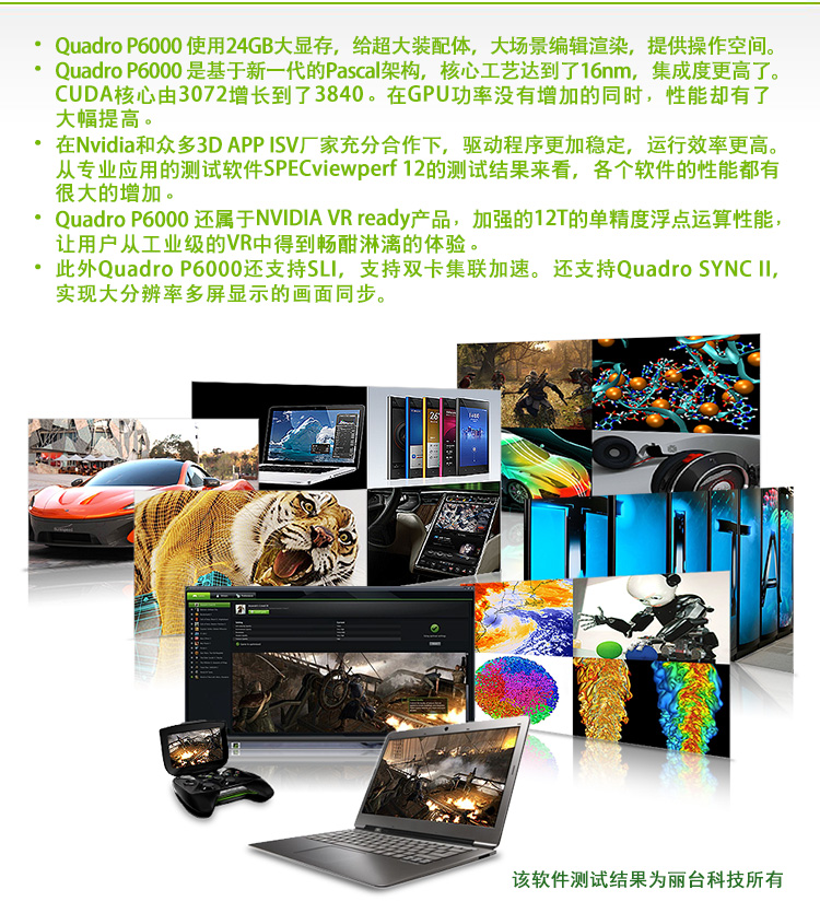 丽台 (LEADTEK) NVIDIA Quadro P6000 24GBGDDR5X/384-bit/432GBps/CUDA核心3840/支持8K专业显卡