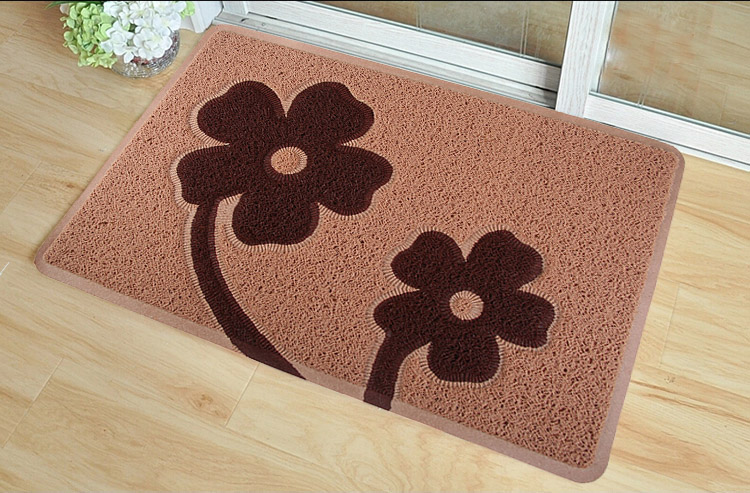 
                                        
                                        青苇 双色丝圈 防滑地垫 入户门垫 60*90cm 花朵 卡其底色                