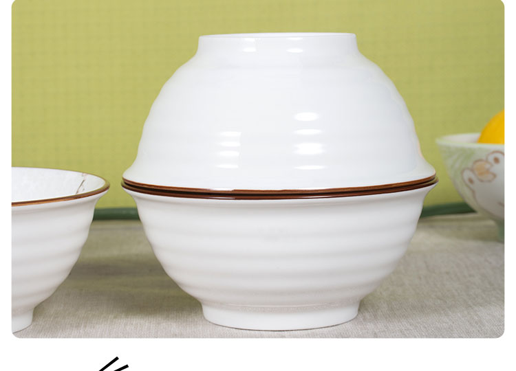雅诚德汤碗 陶瓷碗套装(6.25英寸)日式餐具杰欧碗(4只装) 绿色