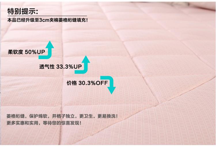 玛克家纺 床品 夹棉床垫-床笠式 粉色180*200cm