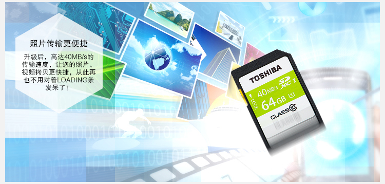 东芝（TOSHIBA）高速SDHC存储卡 32G Class10-40MB/s