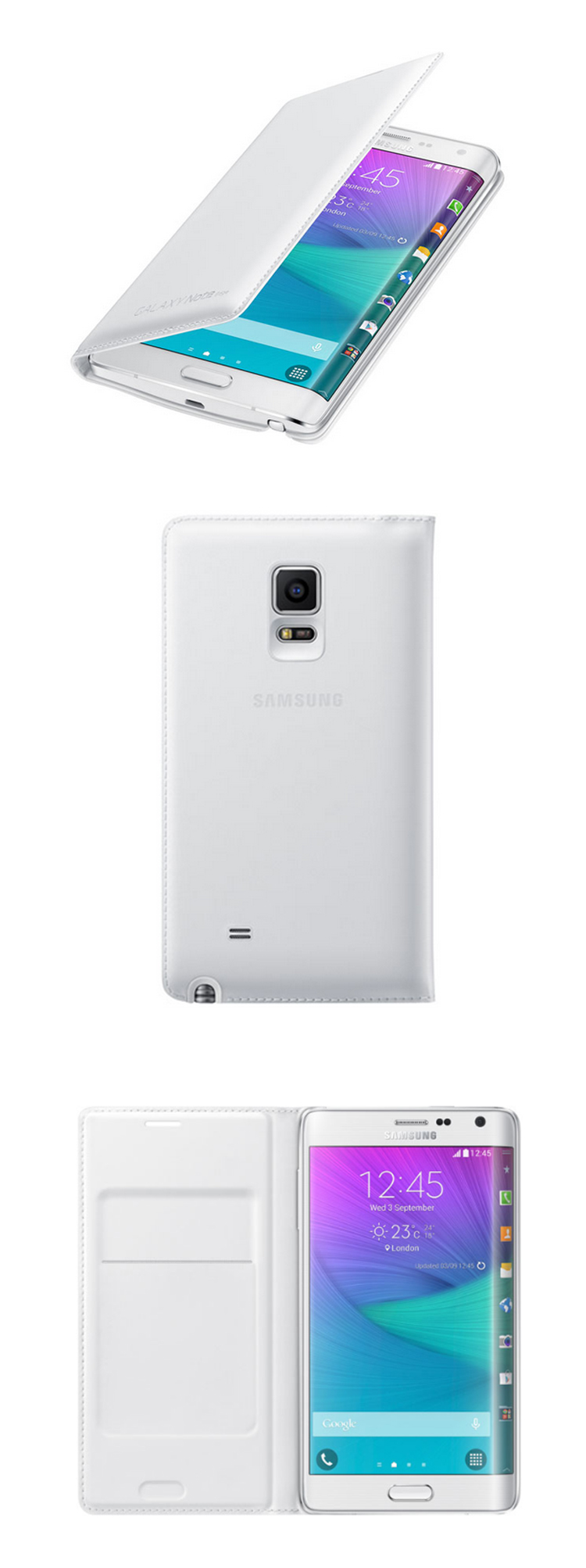 三星（SAMSUNG）Note edge Note4曲面屏 插卡式炫彩保护套（白色）