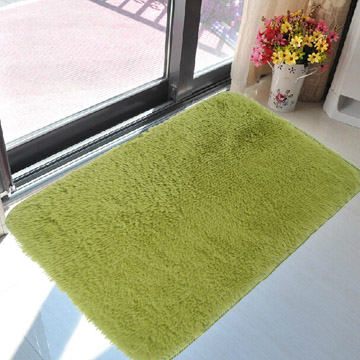 青苇 可水洗加柔丝毛 防滑脚垫地垫 抹茶绿40*60cm 2条装
