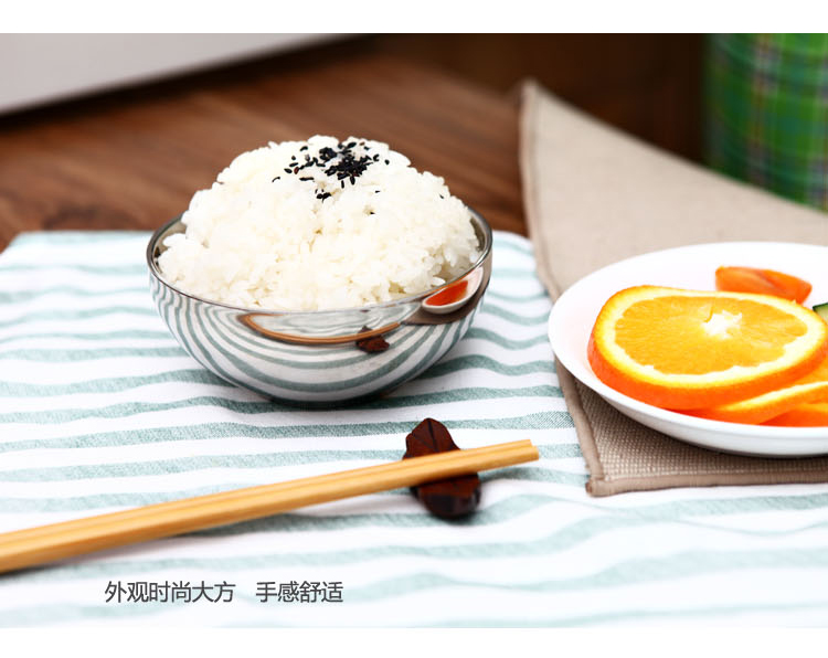 【京东超市】新桥（Cenka）不锈钢焊边小碗 双层隔热防烫饭碗汤碗11.5cm 用餐小饭碗