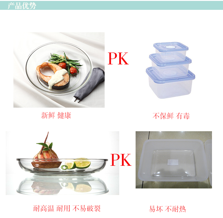 三光云彩glasslock韩国进口钢化玻璃饭盒微波炉碗保鲜盒密封便当盒 三件套/GL532