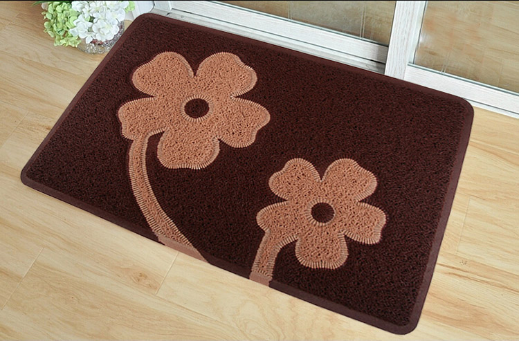 
                                        
                                        青苇 双色丝圈 防滑地垫 入户门垫 60*90cm 花朵 卡其底色                