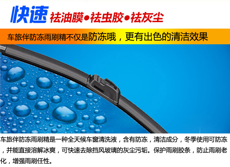 车旅伴（Car Buddy）HQ-C1291 防冻玻璃水 挡风玻璃清洁剂 500ml 6瓶装 -55℃以上环境使用