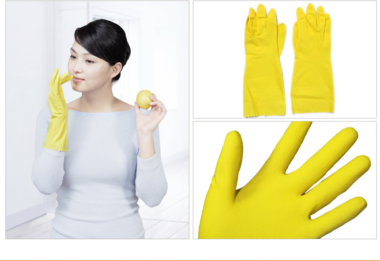 3M 橡胶手套 薄巧型防水防滑家务清洁手套 厨房洗衣手套小号 柠檬黄