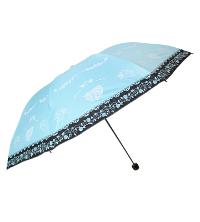 天堂伞 爱情神话黑胶防紫外线三折铅笔晴雨伞 莲色 33198E