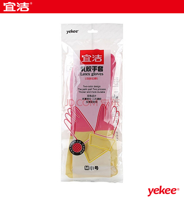 宜洁（yekee）多功能加厚双色洗衣橡胶手套（小号）